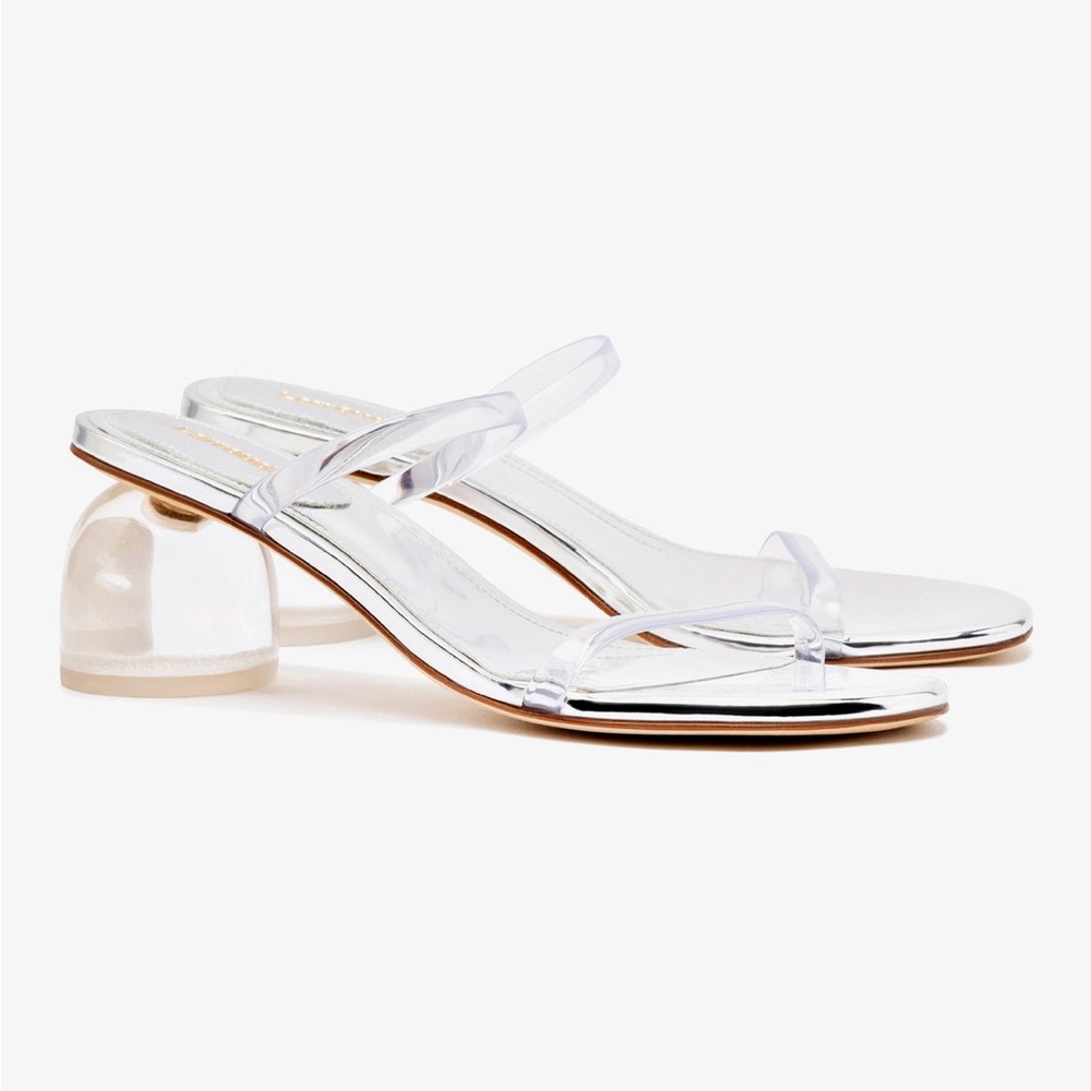 Larroude Clear Strappy Heeled Sandals